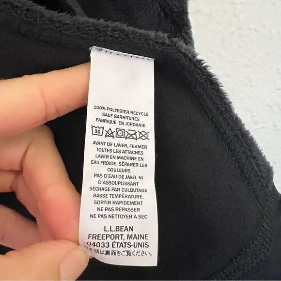 L.L. Bean Luxe Fleece Long Vest in Black NEW Size XS - Picture 7 of 9